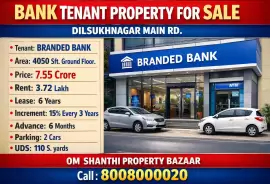 Sale of commercial property Branded Bank tenent at Dilsukhnagar main road, Hyderabad, 4050 Sq ft