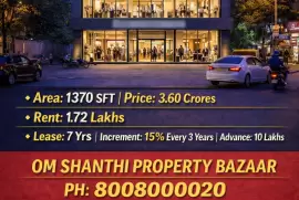 Sale of commercial property with world top tenant at Himayathnagar, Hyderabad, 1370 Sq ft