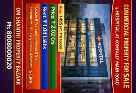 Sale of commercial property with Hospital at Kompally main road., Hyderabad, 1495 Sq ft